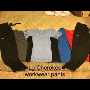 4 Cherokee flexible scrubs with coordinating Pants